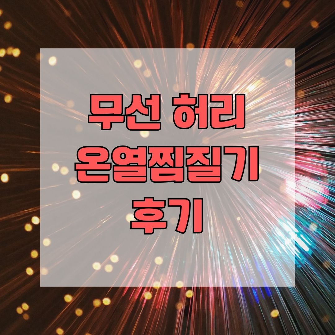 무선 허리 온열찜질기 후기
