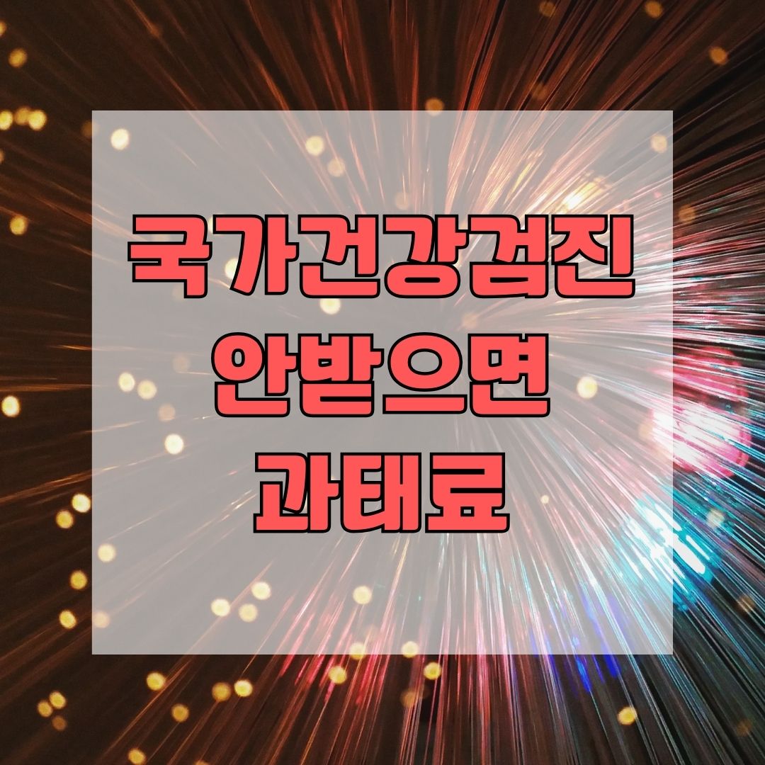 국가건강검진 안받으면 과태료