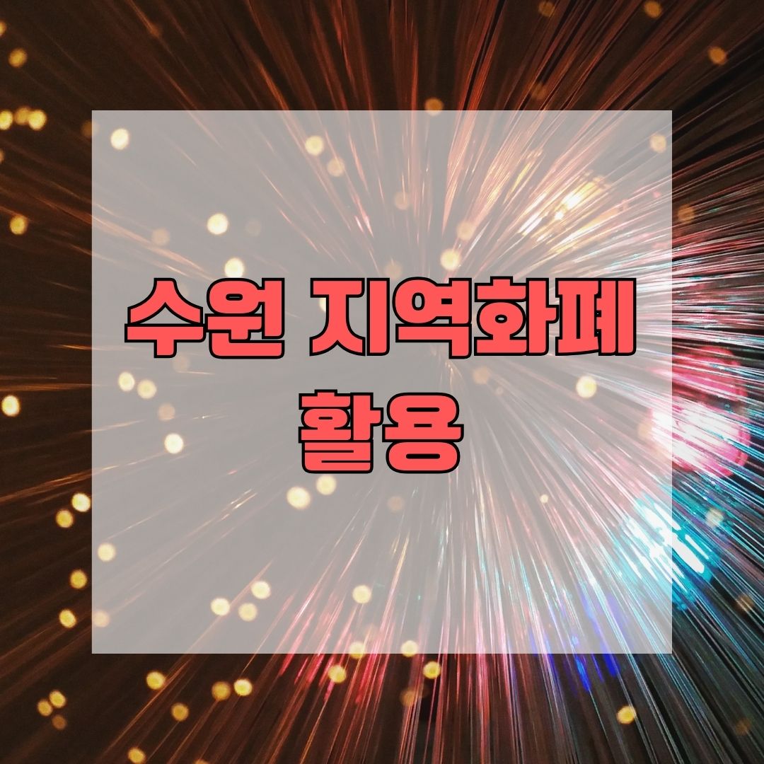 수원 지역화폐 활용