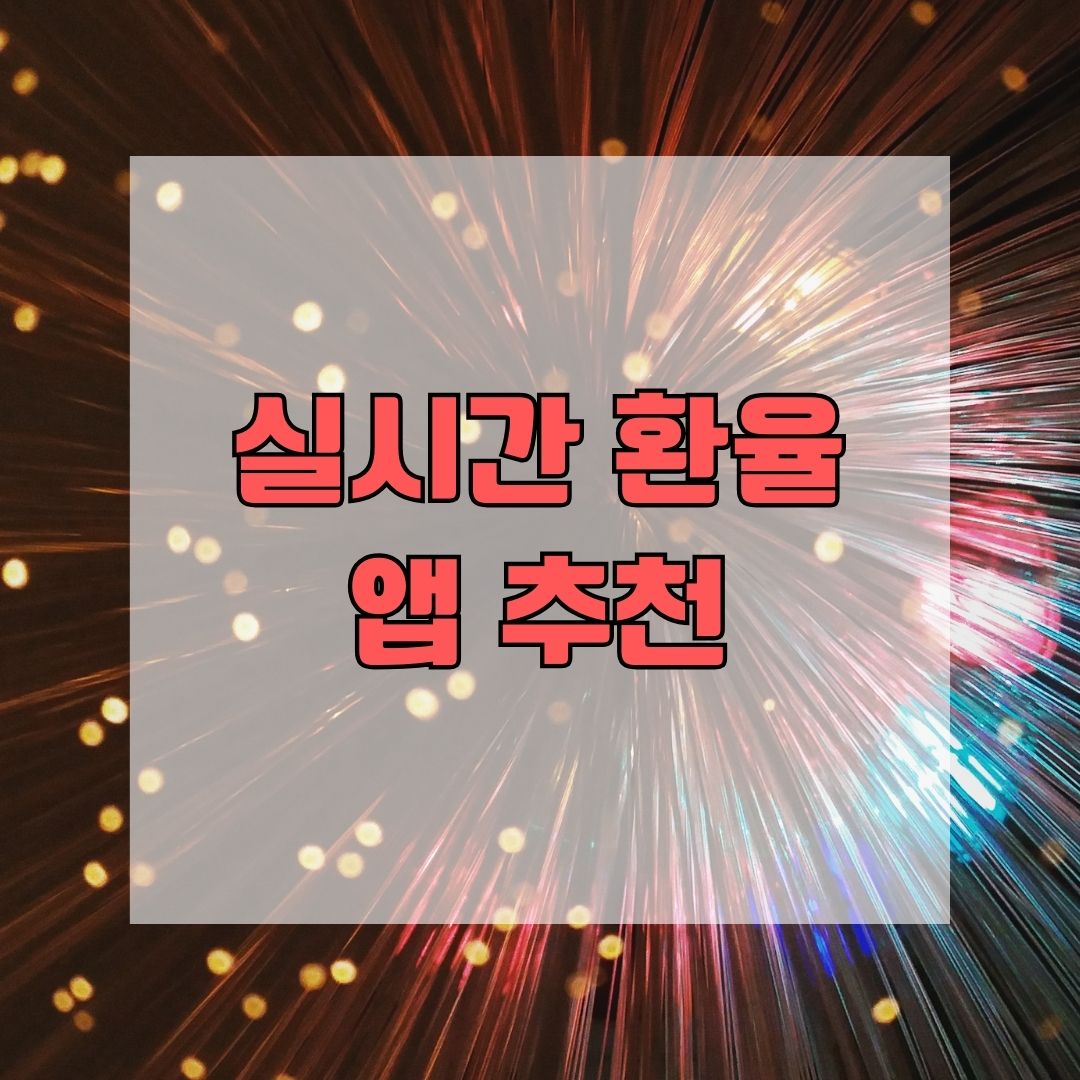 실시간 환율 앱 추천