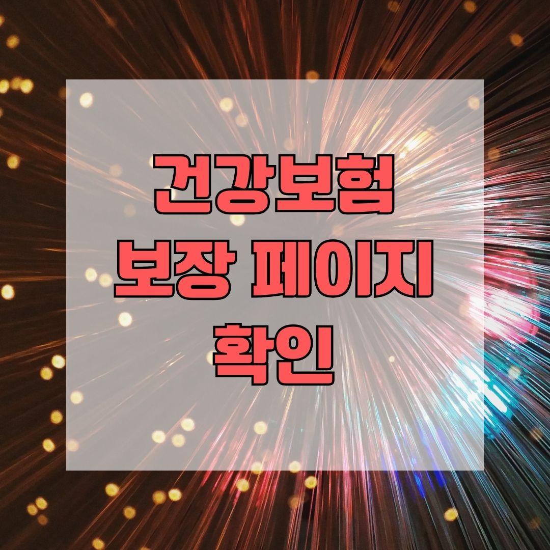 건강보험 보장 페이지 확인