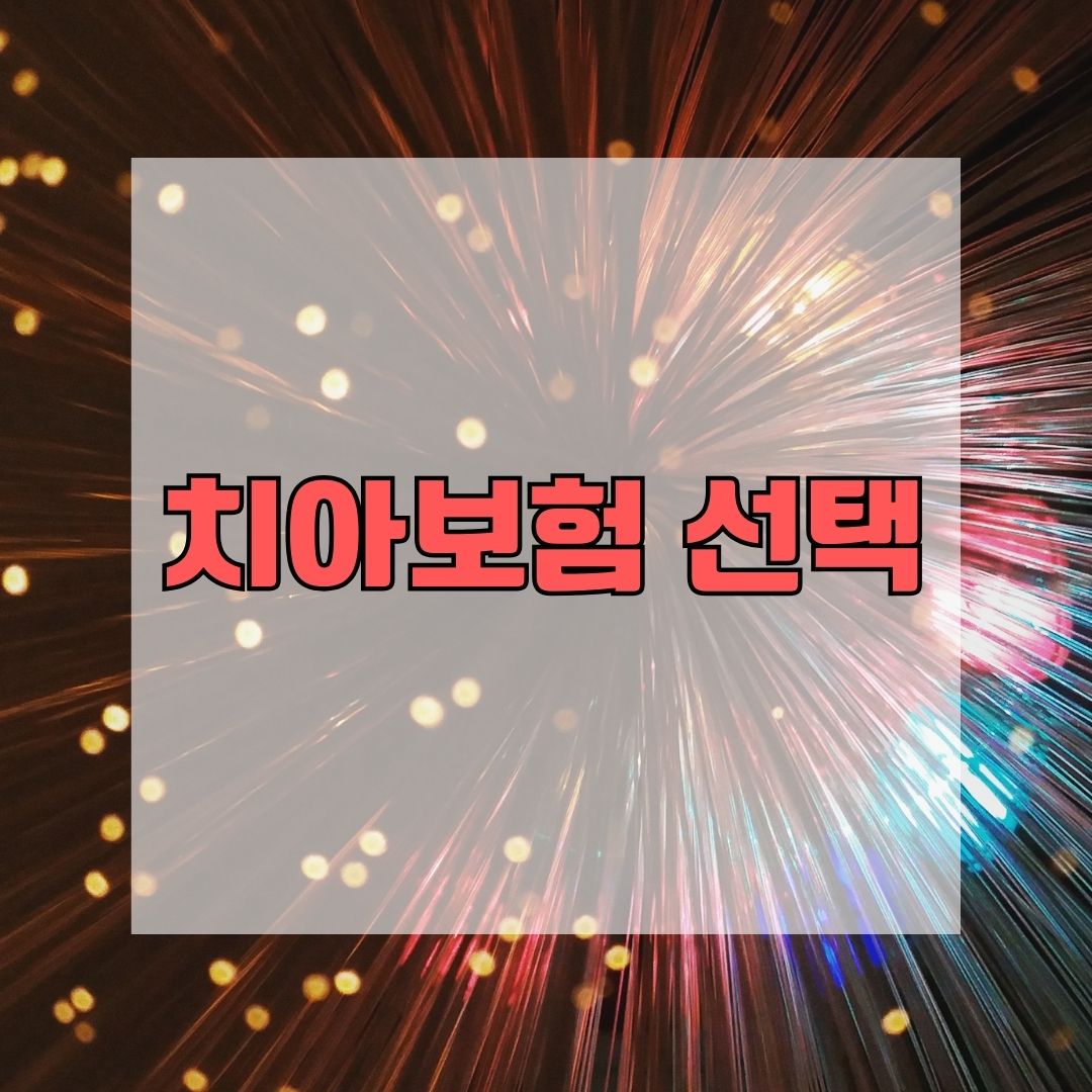 치아보험 선택