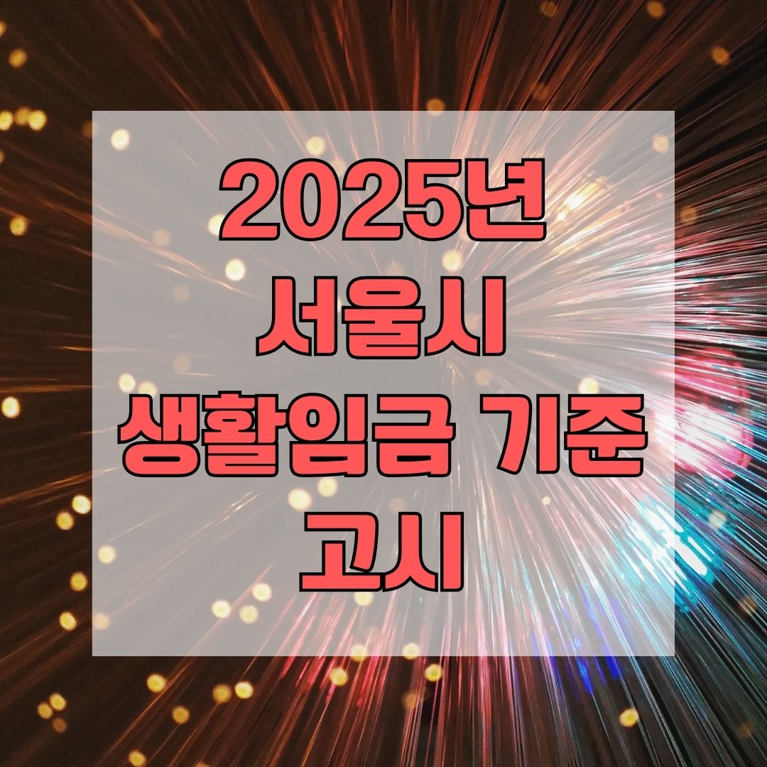 2025년 서울시 생활임금 기준 고시