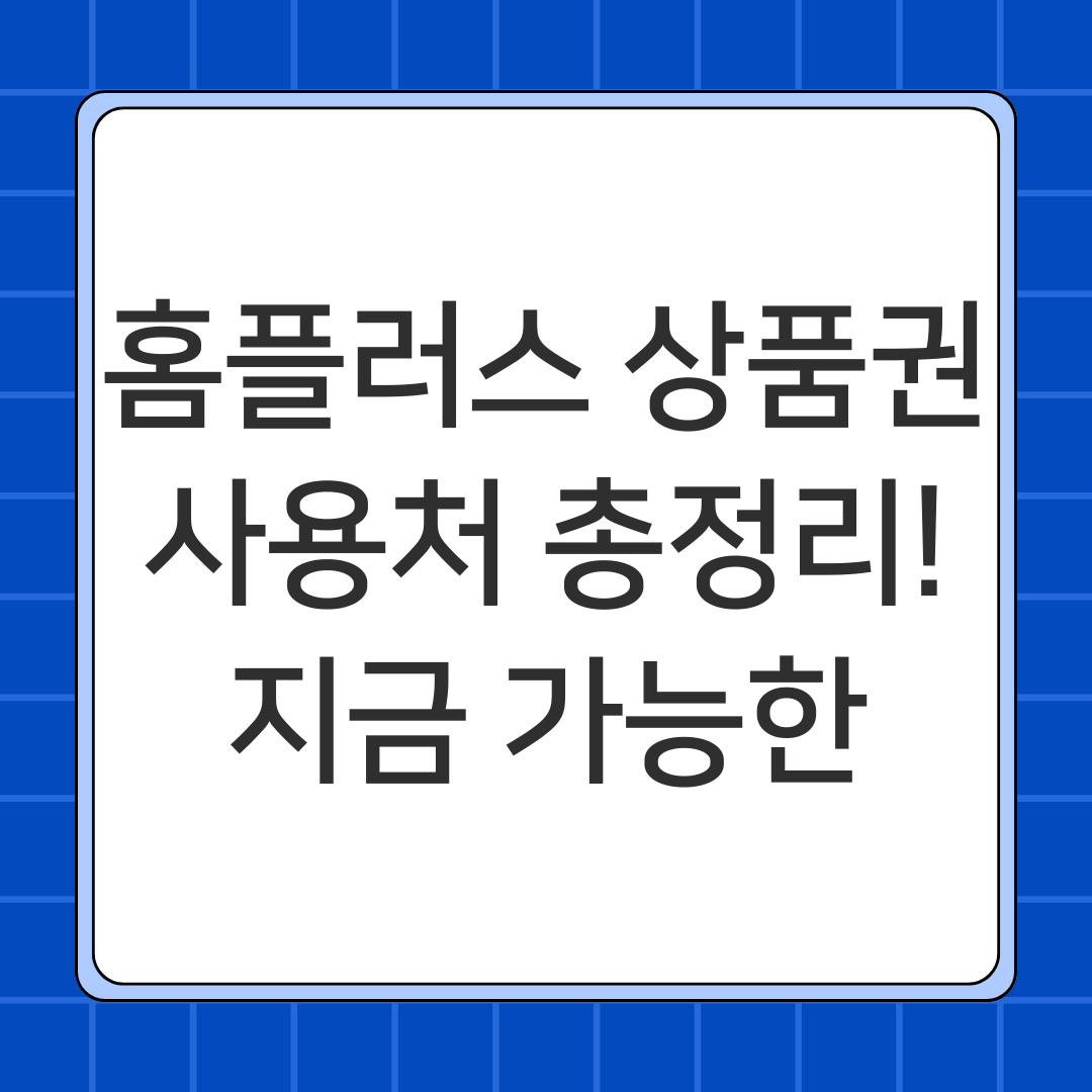 홈플러스 상품권 사용처