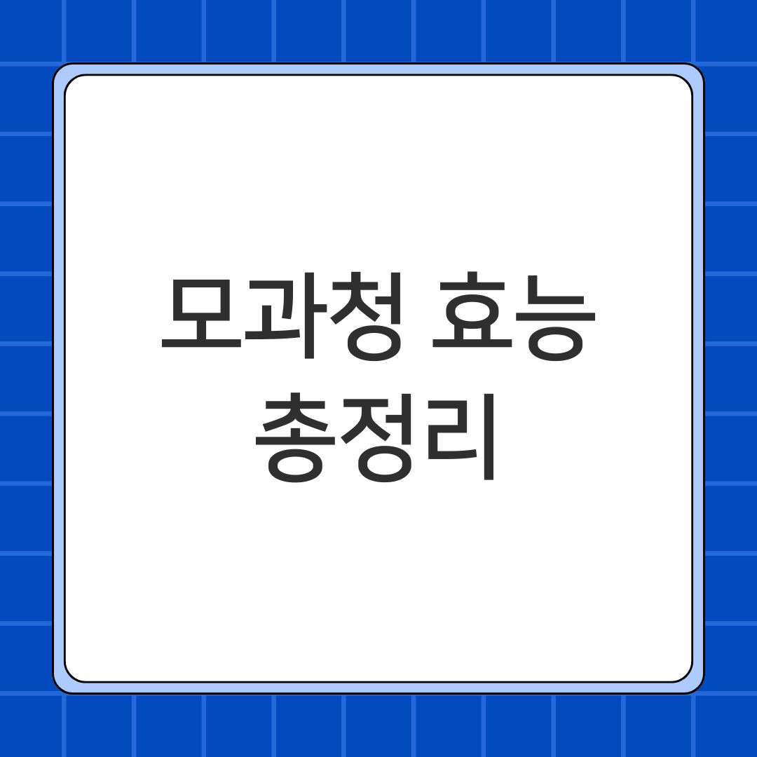 모과청 효능 총정리