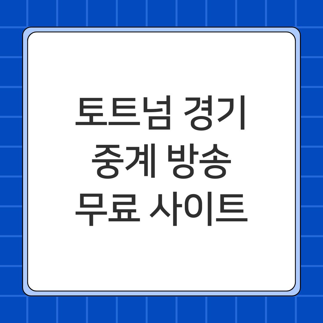 토트넘 경기 중계 방송 무료 사이트