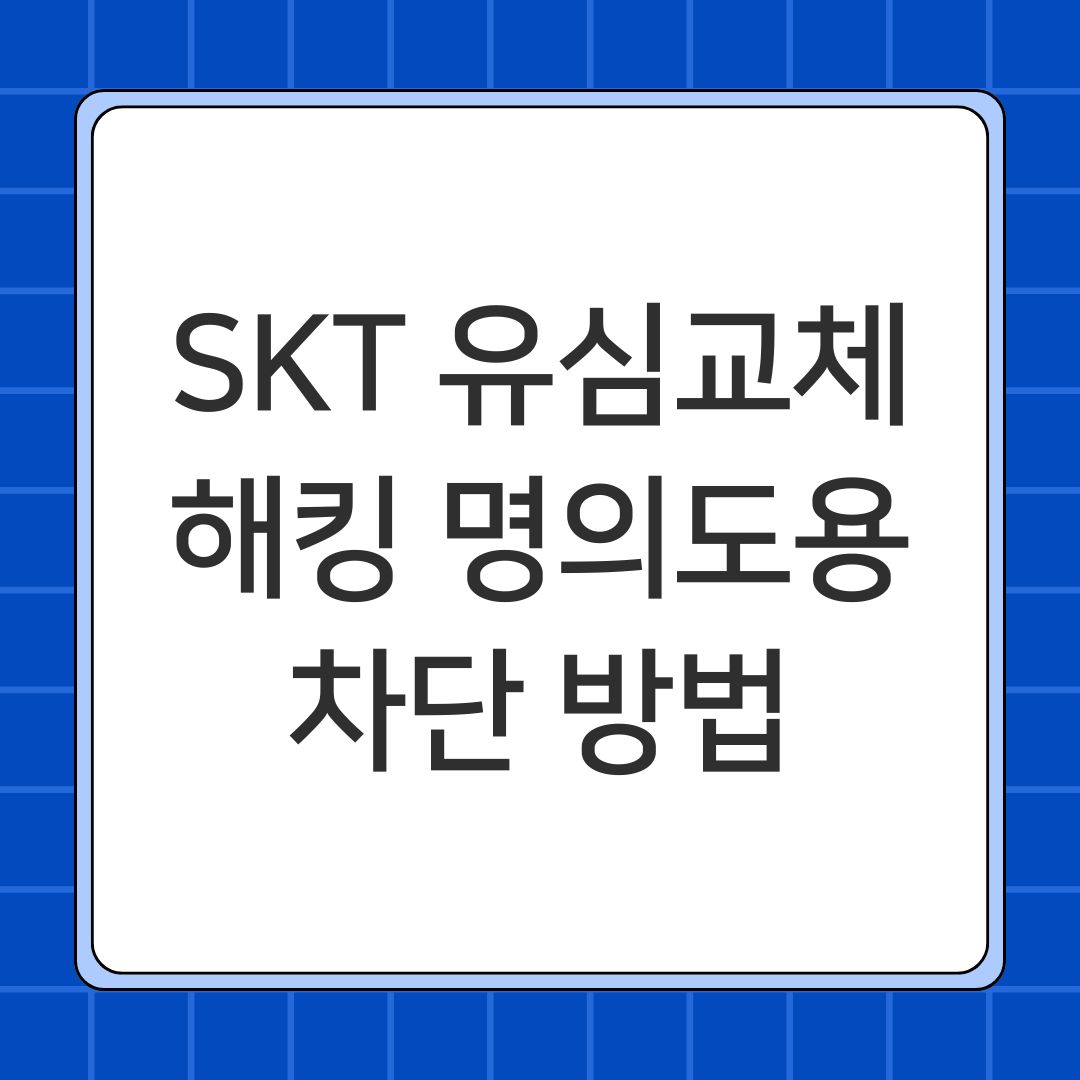 SKT 유심교체 해킹 명의도용 차단 방법