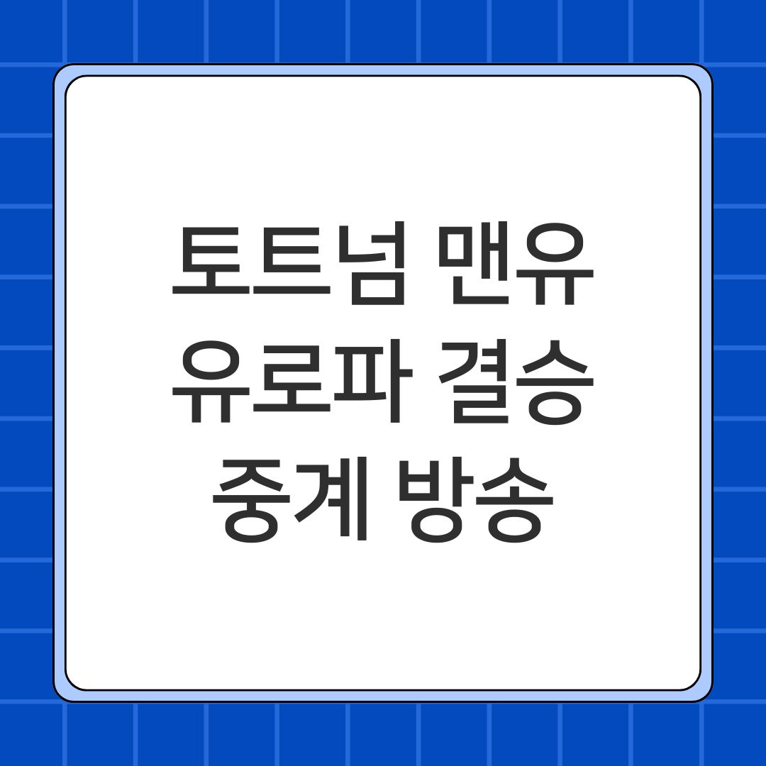 토트넘 맨유 유로파 결승 중계 방송