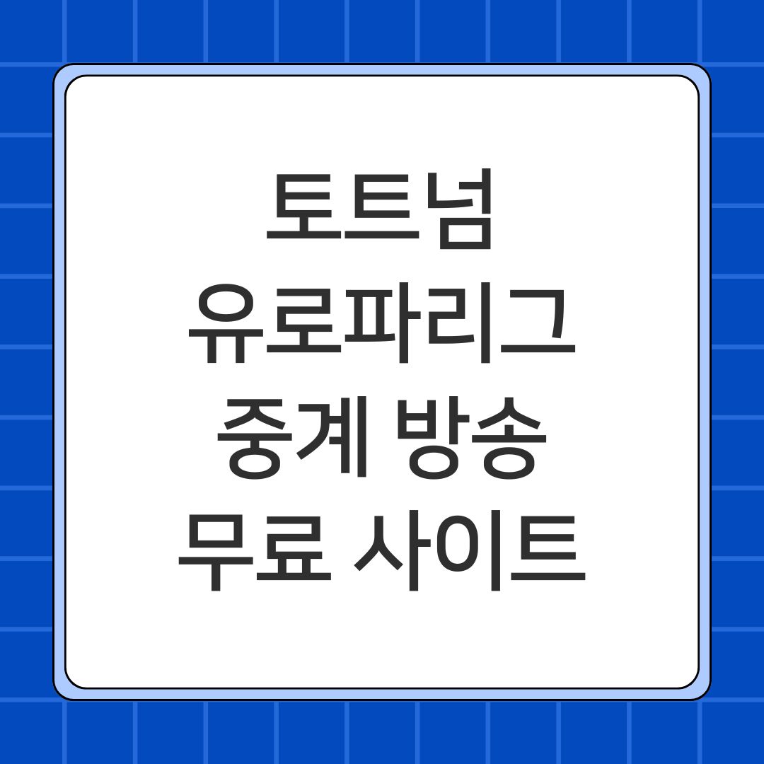토트넘 유로파리그 중계 방송 무료 사이트