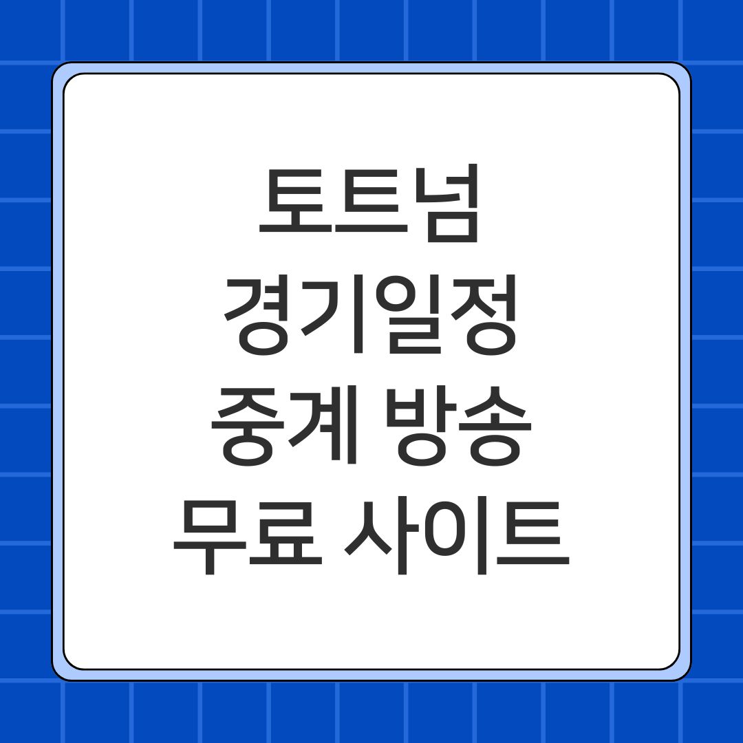 토트넘 경기일정 중계 방송 무료 사이트