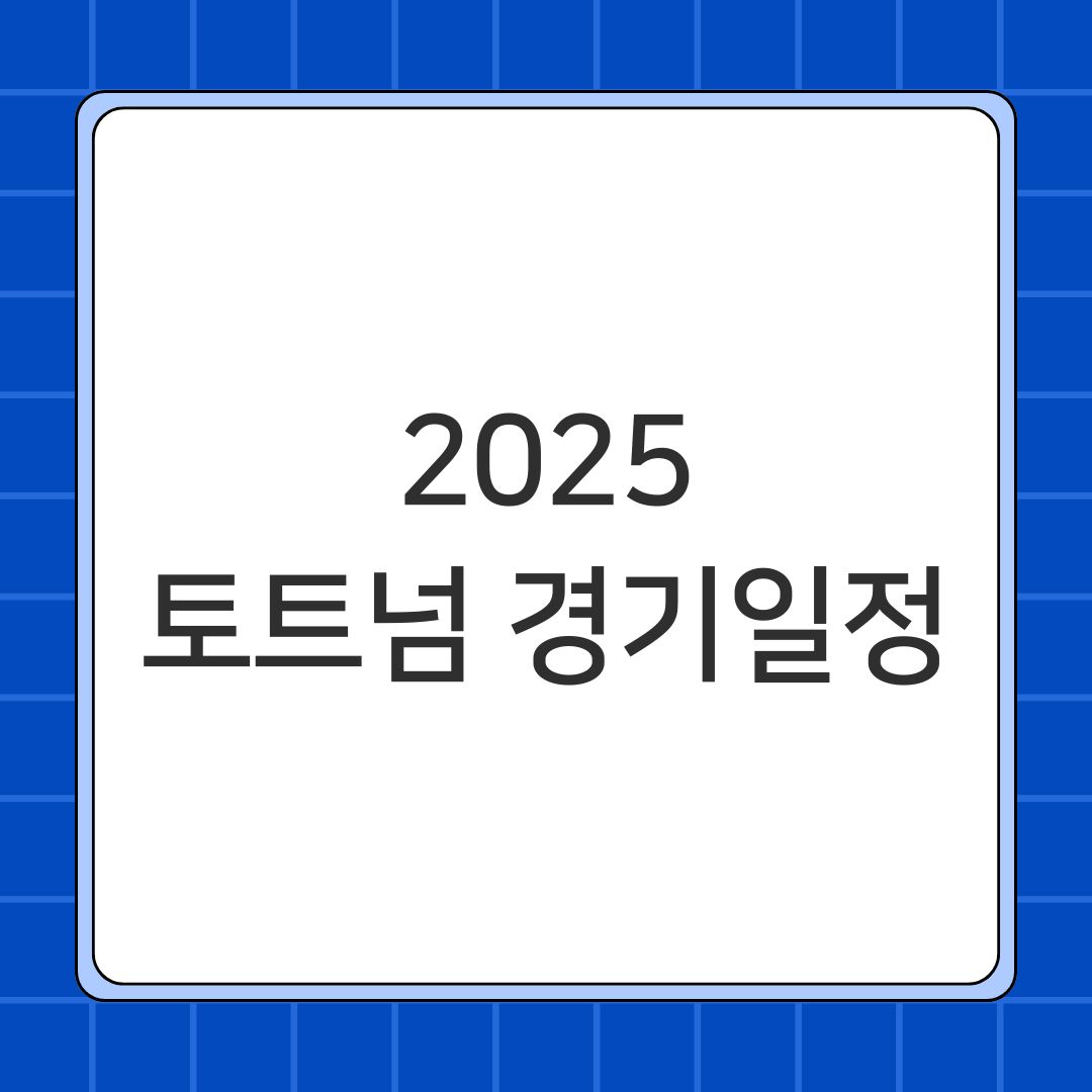 2025 토트넘 경기일정