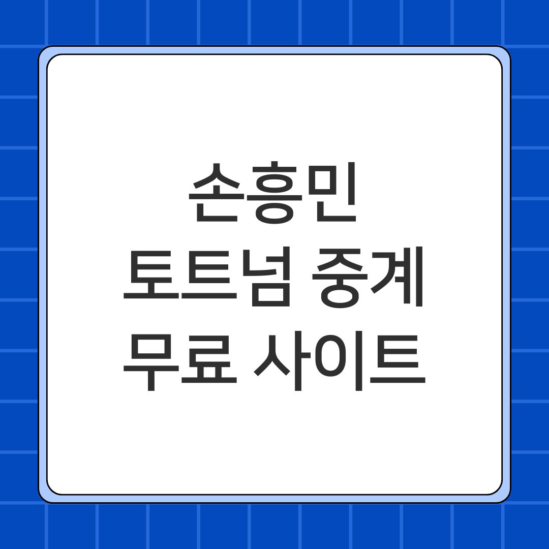 손흥민 토트넘 중계 무료 사이트