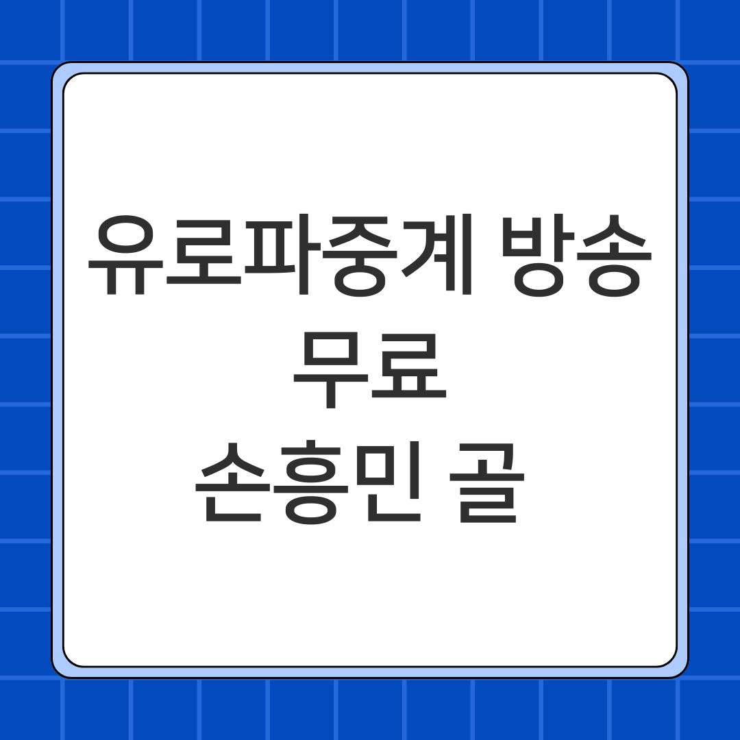 유로파중계 방송 무료 손흥민 골