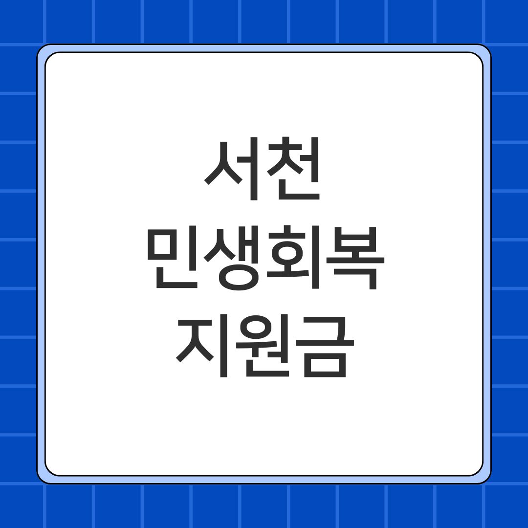 서천 민생회복지원금