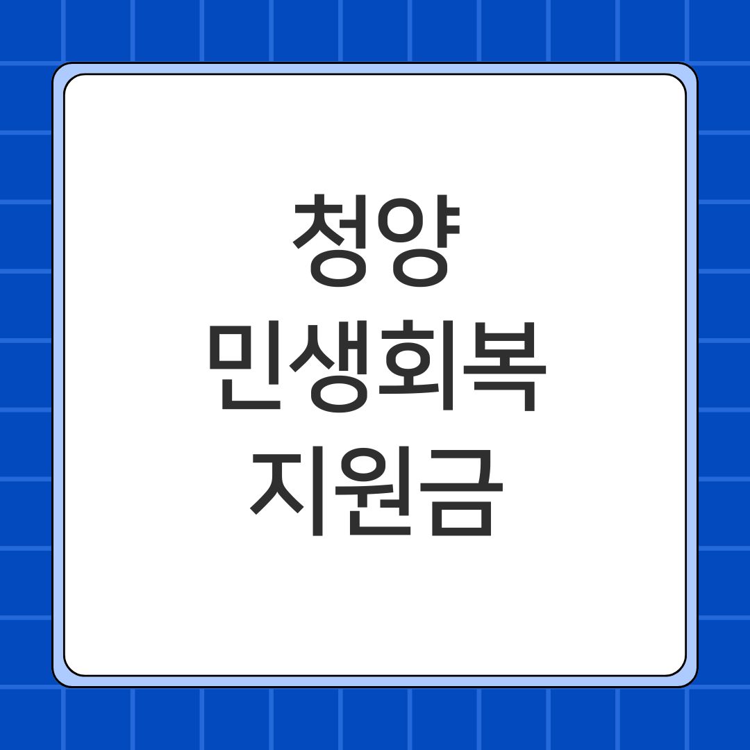 청양 민생회복지원금