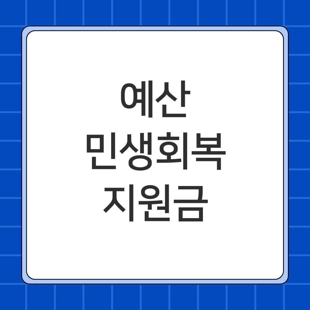 예산 민생회복지원금