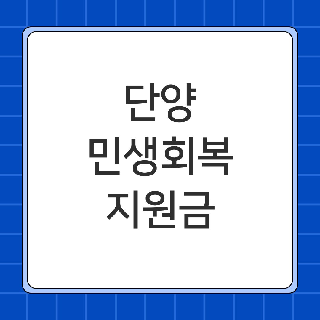 단양 민생회복지원금