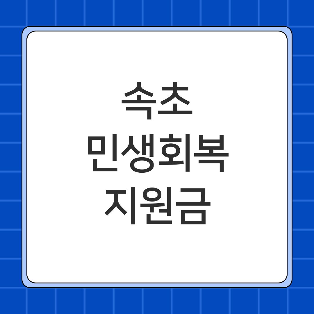 속초 민생회복지원금