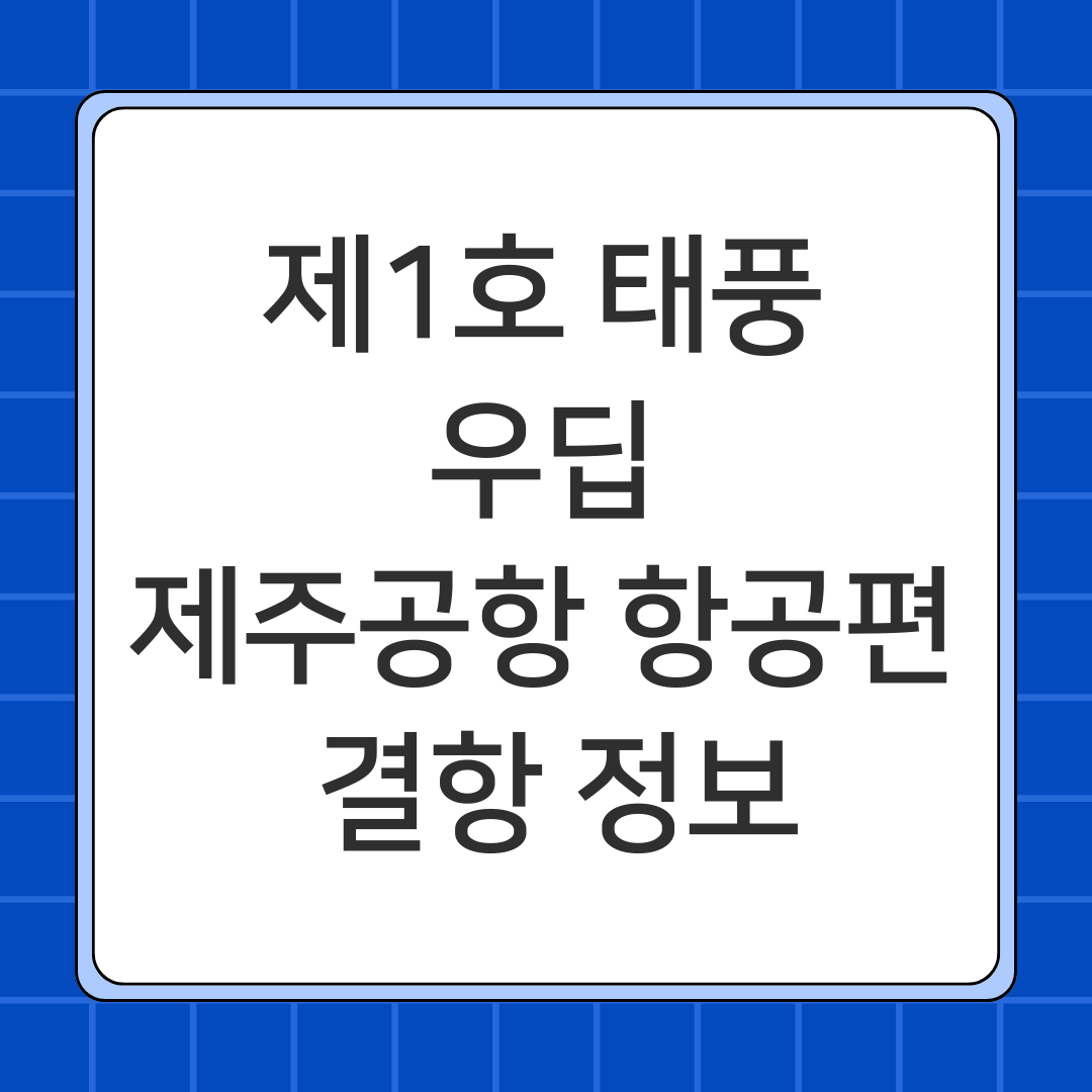 제1호 태풍 우딥 제주공항 항공편 결항 정보