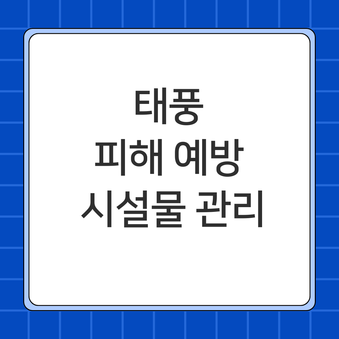 태풍 피해 예방 시설물 관리