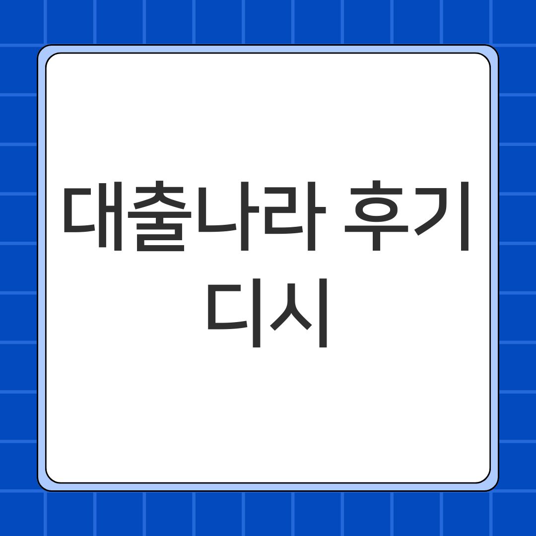 대출나라 후기 디시