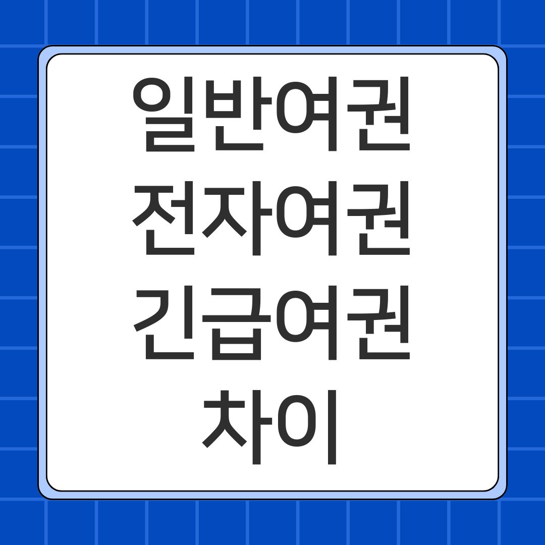 일반여권 전자여권 긴급여권 차이