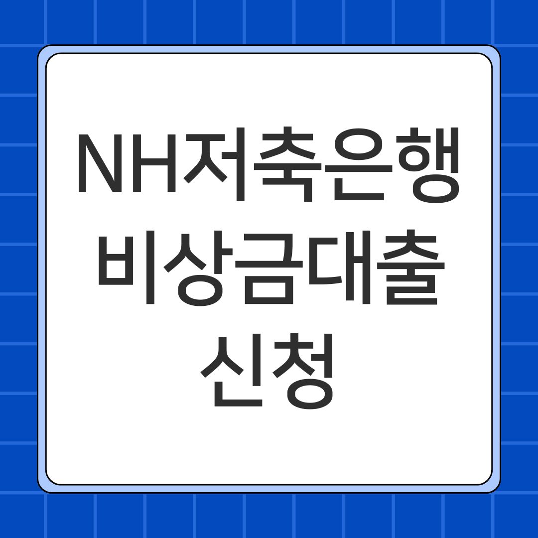 NH저축은행 비상금대출 신청