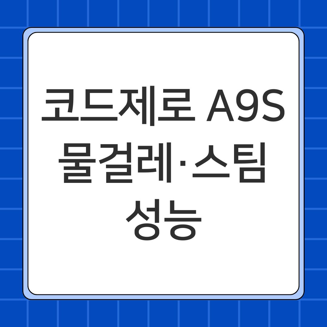 코드제로 A9S 물걸레·스팀 성능